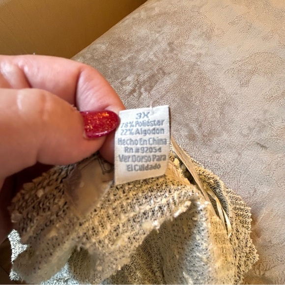 NWT by design cream gray long sleeve sweater Size 3X - Picture 7 of 11